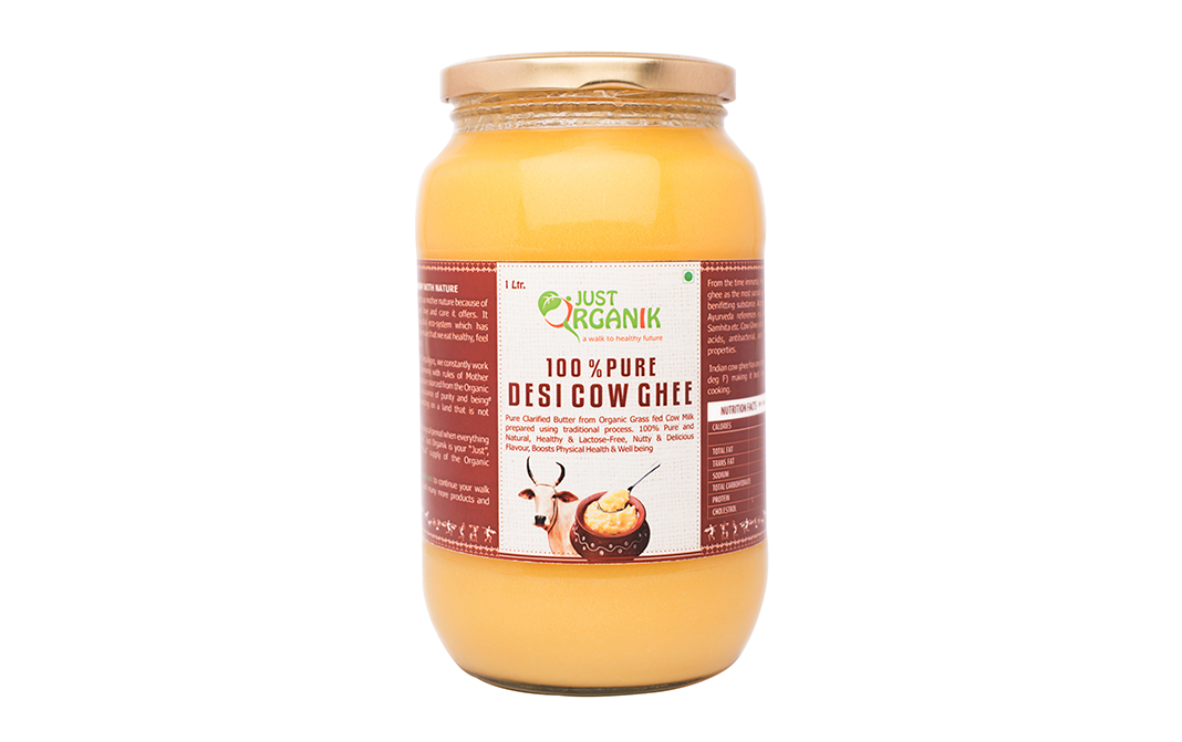Just Organik 100% Pure Desi Cow Ghee    Jar  1 kilogram